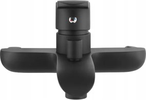 Siros egykaros fali kád- és zuhanycsaptelep Invena fekete