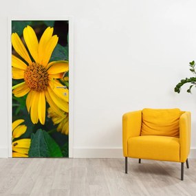 Fotótapéta ajtóra - Sárga virágok (95x205cm)