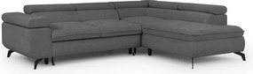 Szürke zsenília sarokkanapé (jobb oldali-L alakú) Marbeya – Ropez