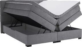 Boxspring ágy, 180x200, szürke, APRIL