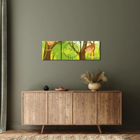 Kép - majmok (órával) (90x30 cm)