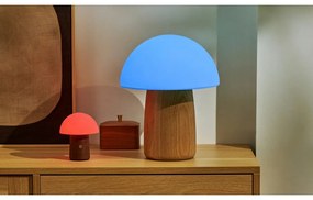 Fehér-sötét natúr színű LED asztali lámpa (magasság 12,5 cm) Alice Mushroom – Gingko