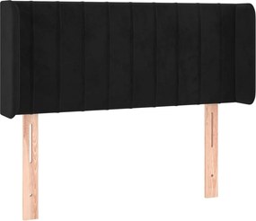 vidaXL fekete bársony fejtámla szárnyakkal 103x16x78/88 cm