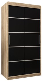 Ruhásszekrény 100 cm Verika 1 100 (szonoma tölgy + fekete). 1063682