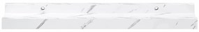vidaXL Falpolc polcokkal 4 pcs Fehér márvány 40 x 9 x 3 cm Faanyag
