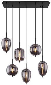 Globo 15345-6 - BLACKY 6xE14/40W/230V fekete függeszték