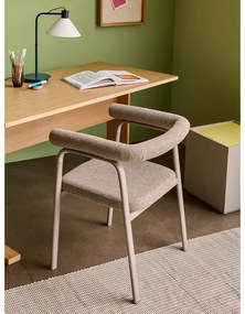 Bézs kárpitozott karfás étkezőfotel szett 2 db-os Ecto – Hübsch