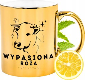 Prémium Arany Csillogó Bögre Rózsa Ajándék Nyomtatott Fotóval