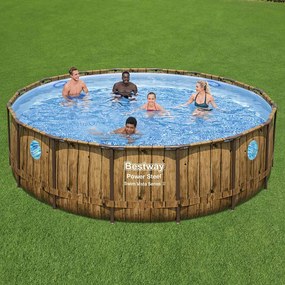 Bestway EVIA Vista rattan hatású fémvázas medence szett 488 x 122 cm