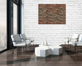 Vászonkép falikép barna szürke tégla kő 75x100