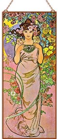 Alfons Mucha - Rózsa üvegkép, falikép