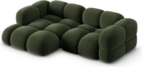 Zöld bársony sarokkanapé (bal oldali-heverő résszel) Loretto – Cosmopolitan Design