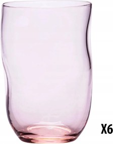 6 db-os pohár szett Anna Von Lipa rózsaszín felfújható üveg szett