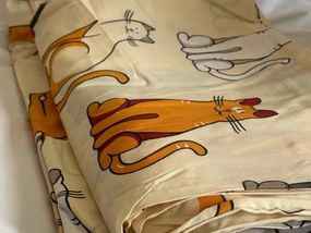 COLORED CATS PURE pamut krémszínű ágyneműhuzat Ágyneműhuzat mérete: 70 x 90 cm | 140 x 200 cm