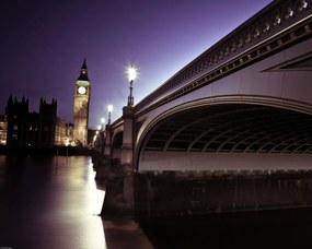 Poszter 50x40cm Westminster híd éjszaka, Assaf Frank