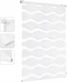 Roló Fehér Nappali Éjszakai Redőny Hullámok 45 x 150 CM Prémium