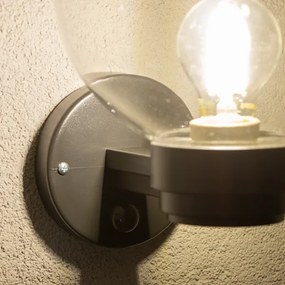 BRILAGI - Kültéri fali lámpa érzékelővel HARBOR 1xE27/40W/230V IP33 fekete/átlátszó