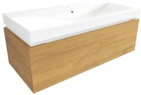 SAT Feel Fürdőszobaszekrény mosdóval 100x30x46 cm matt méztölgy SATFEEL100DMU1