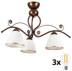 Brilagi - LED Felületre szerelhető csillár ANTICO 3xE27/60W/230V bronz patina