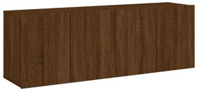2 db barna tölgyszínű falra szerelhető TV-szekrény 60x30x41 cm