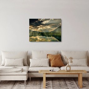 Tó a ragyogó nappal képe (üvegen) (70x50 cm)