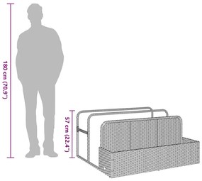 bézs polyrattan medence melletti úszótároló 110x100x57 cm