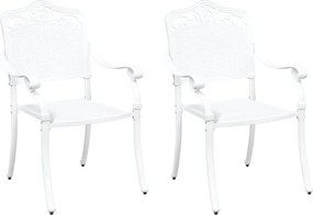 vidaXL Kerti Szék 2 pcs Fehér 55 x 55 x 92,5cm Alumínium