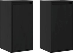 vidaXL 2 db fekete tömör fenyőfa faliszekrény 30 x 30 x 60 cm