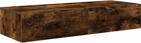 vidaXL Falipolc fiókokkal füstölt tölgy 100x36x19 cm műszaki fa