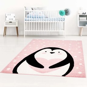 Pingvin rózsaszín játszószőnyeg lányoknak Szélesség: 140 cm | Hossz: 200 cm