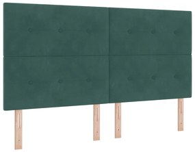 Box Spring Ágy Matraccal Sötét Zöld Szuper King Bársony
