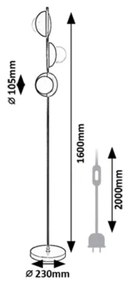 Rabalux 74223 - Állólámpa JULES 3xG9/5W/230V