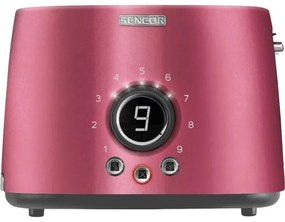 Sencor - Kétnyílásos kenyérpirító melegítőrácssal 1000W/230V rózsaszín