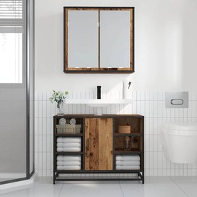 Fürdőszobai tükörszekrény Régi fa 65 x 20 x 60 cm Faanyag
