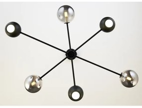 Jupiter 1974 - Csillár rúdon MOKA 3xGU10/10W/230V + 3xG9/10W/230V fekete/króm