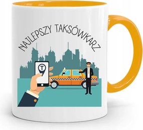Sárga Bögre Taxisofőrnek A Legjobb Taxisofőr fényképes nyomtatással