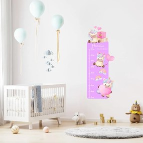 PIPPER. Textil falmatrica "Gyermek magasságmérő névvel  - Unikornisok"