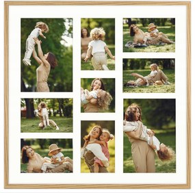 Képkeret 9 képhez 10x10 10x15 15x21 tölgyfa keret fotógaléria 50x50 Framai