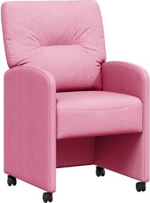 vidaXL Kerekes Étkező Székek 2 pcs Rózsaszín 57 x 67 x 95 cm szövet
