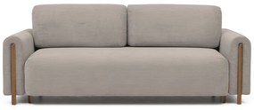 Világosbarna kordbársony kinyitható-tárolóhelyes kanapé 244 cm Arcadova – ELTAP