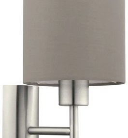 Eglo 94925 - PASTERI fali lámpa 1xE27/60W/230V taupe színben