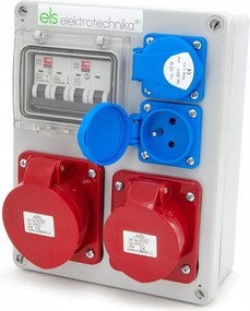 Építőipari Kapcsolószekrény Védett 32/5 16/5*C 2*GS*C IP44