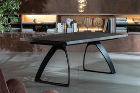 PONTE tölgyfa furnér design étkezőasztal - sötét tölgy/fekete