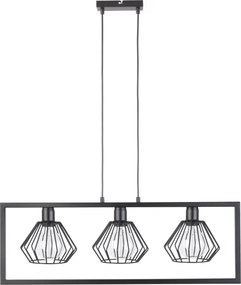 SIGMA LIGHTING 31618 SAGA Többágú Függesztett Lámpa Fekete E27 IP20