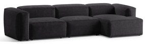 Sötétszürke kordbársony sarokkanapé (jobb oldali-heverő résszel) Bergano – Cosmopolitan Design