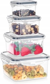 Konyhai tárolók Hermetikus élelmiszer tárolók tömítéssel x4