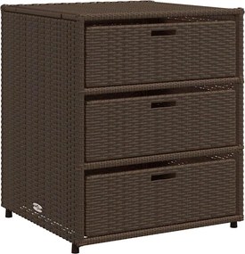 vidaXL barna polyrattan kerti tárolószekrény 55 x 59 x 69 cm