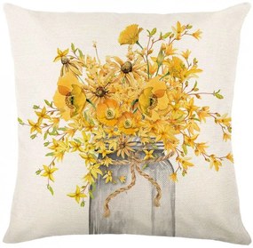 Len párnahuzat BLOSSURA 45x45 cm, krém színű