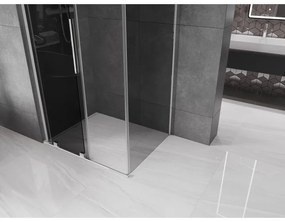 Mexen Velar L, zuhanykabin tolóajtóval 90 x 120 cm, 8mm szürke üveg, króm, 871-090-120-43-01