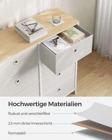 Komód fiókos dobozokkal TRENILO 80x81,5 cm, tölgy/fehér